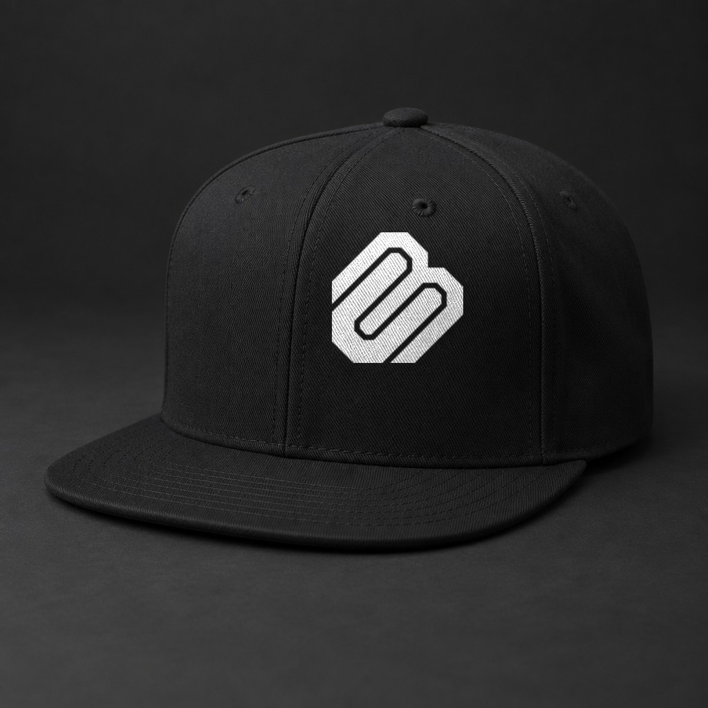 Black snapback with CM monogram
