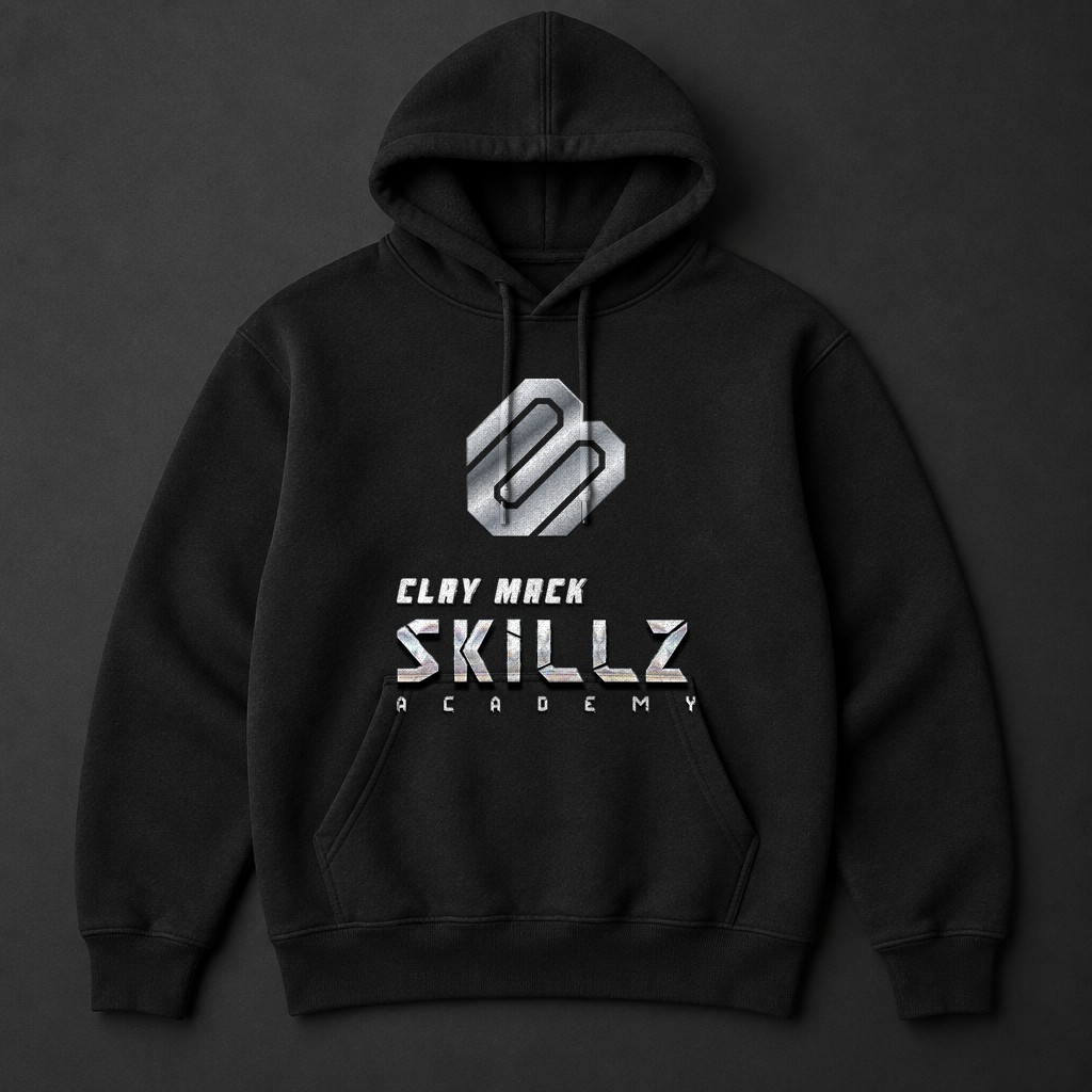 Black Skillz hoodie with chrome CM monogram