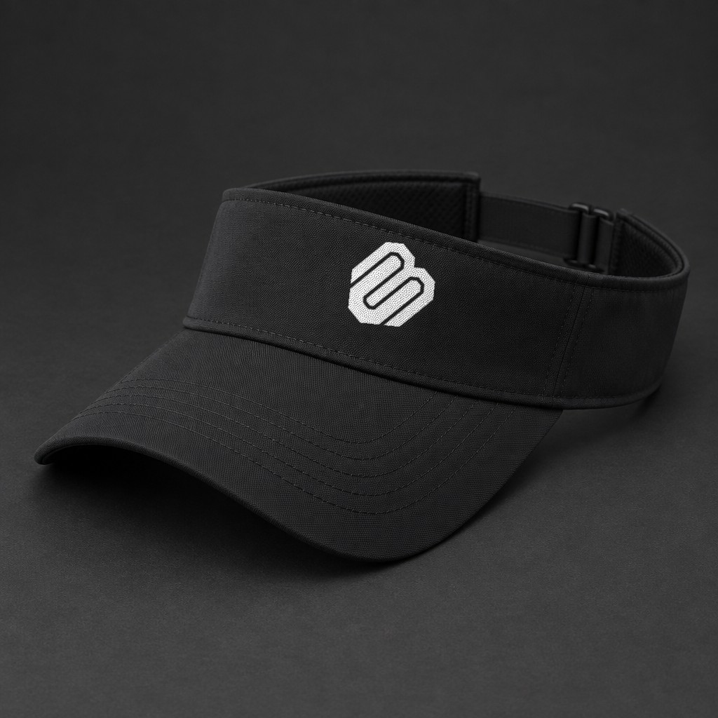 Black training visor with CM monogram